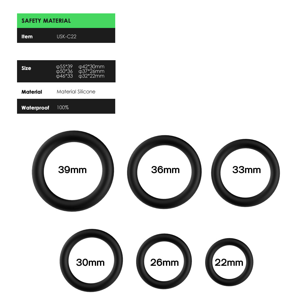 Stay Hard Smooth Cockring Set Stretchy Cock Rings