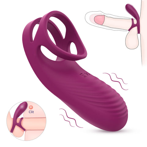 S-Hande Nicholas Waterproof and Rechargeable Cock Ring Claret - Vibrating Cock Rings