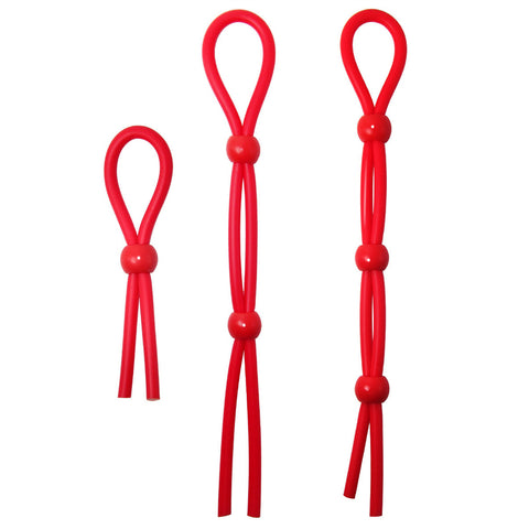 Red Adjustable Penis Ties - Cock Rings