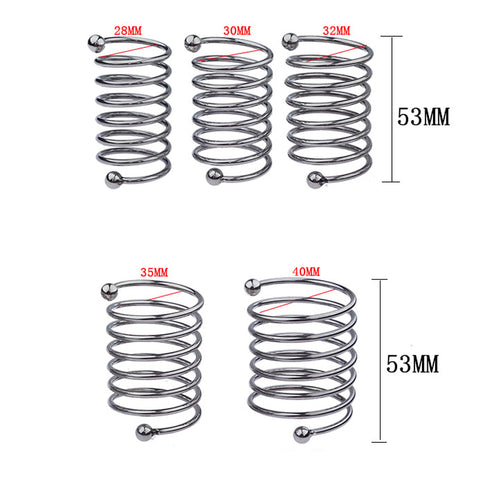 BDStyle Spring Style 6 Circle Mens Metal Glans Ring - Steel Cock Rings