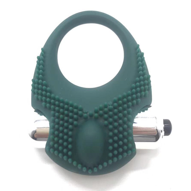 Silicone Stimulation Cock Ring Green Ball and Cock Toys