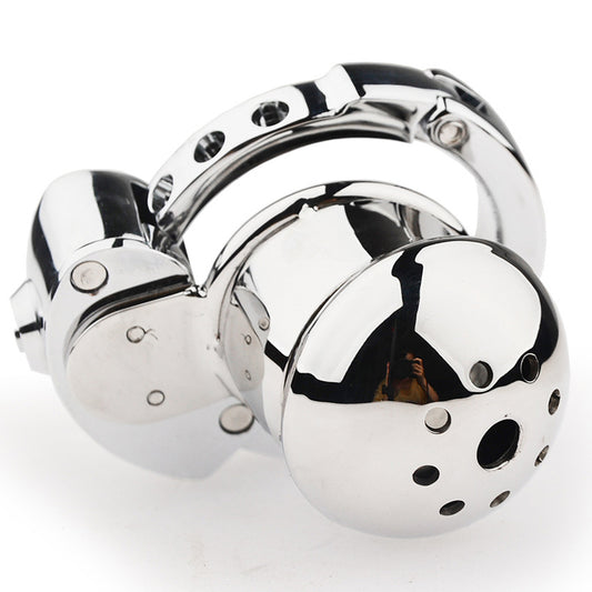 BDStyle Exile Deluxe Locking Confinement Cock Cage With Adjustable Ring - Male Chastity
