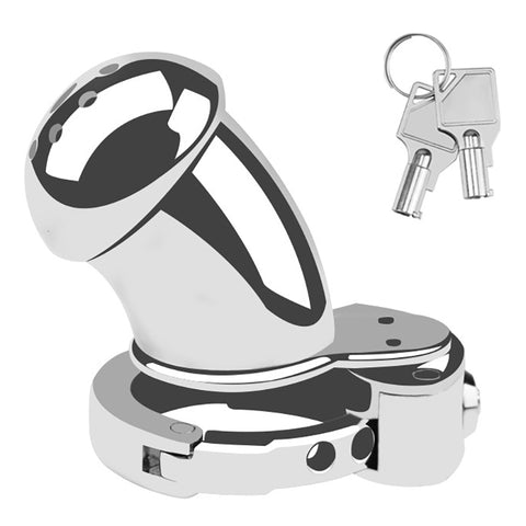 BDStyle Exile Deluxe Locking Confinement Cock Cage With Adjustable Ring - Male Chastity