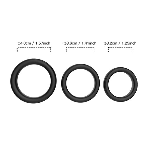 BDStyle Triple Male Silicone Cock Ring Set - Cock Ring Sets