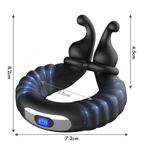 BDStyle Snails 10 Functions Vibrating Dual Penis Ring - Vibrating Cock Rings