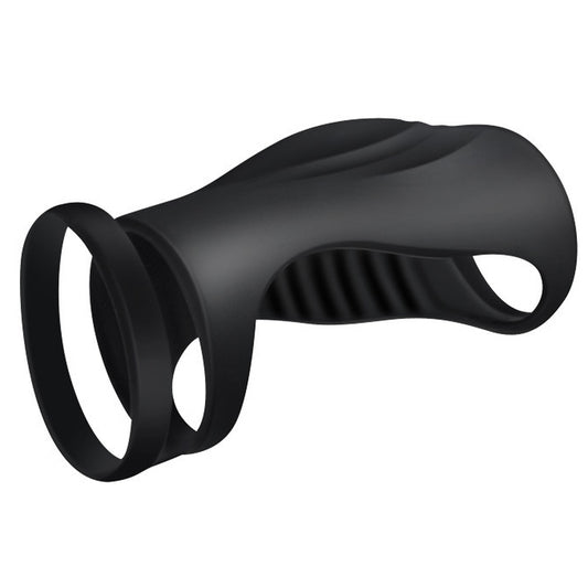 BDStyle Silicone Dual Ring Penis Sleeve - Penis Sleeves and Extenders