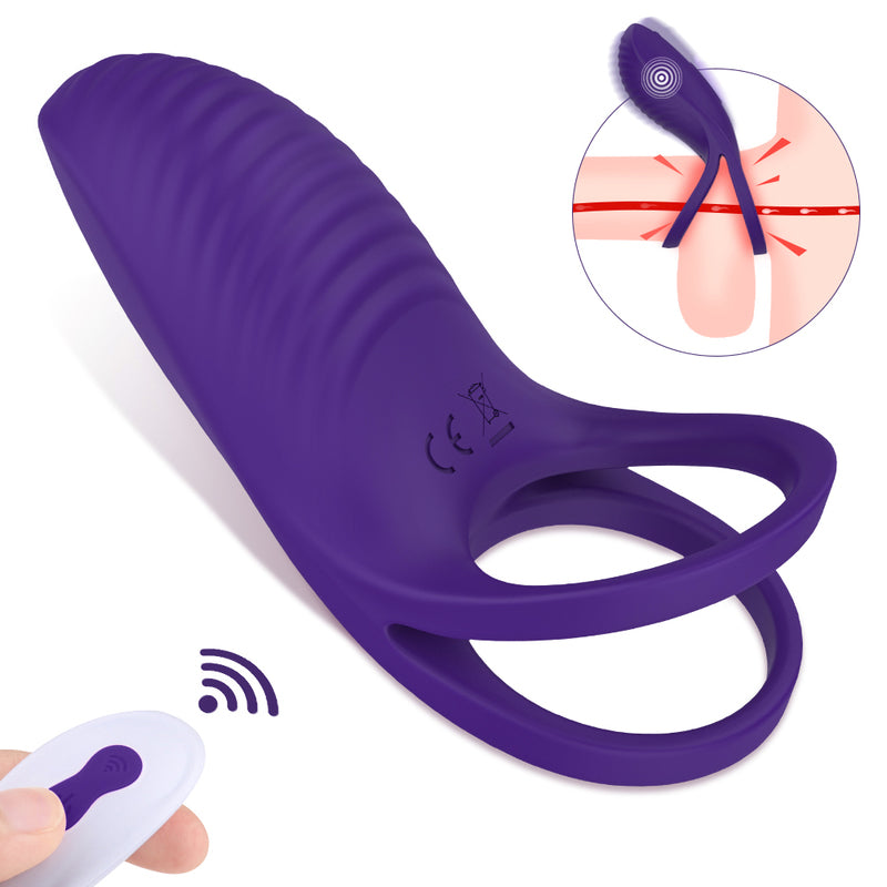 S-Hande Trap Rechargeable Vibrating Mens Cock Ring Purple Vibrating Cock Rings