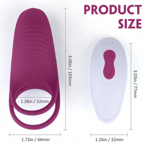 S-Hande Trap 9 Functions Rechargeable Cock Ring Claret - Vibrating Cock Rings