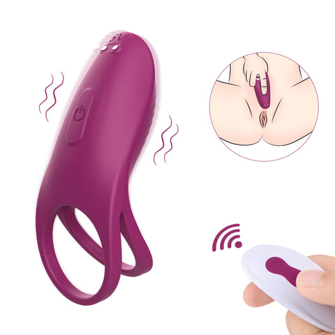 S-Hande Trap 9 Functions Rechargeable Cock Ring Claret - Vibrating Cock Rings