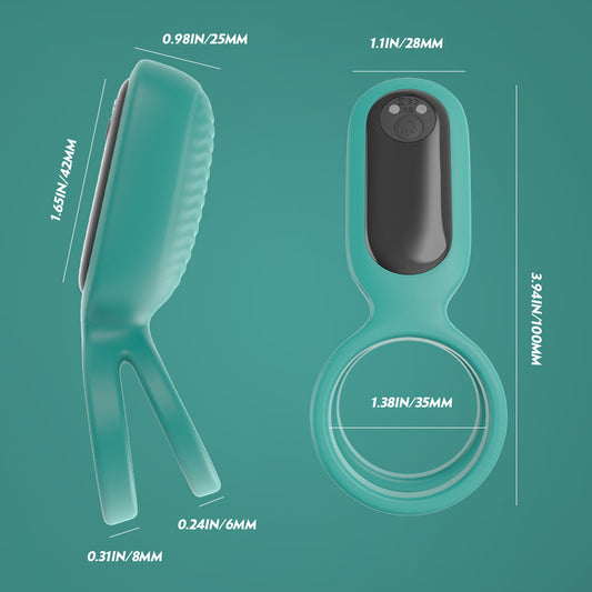 S-Hande Squidward 9 Functions Vibrating Cock Ring Green - Vibrating Cock Rings