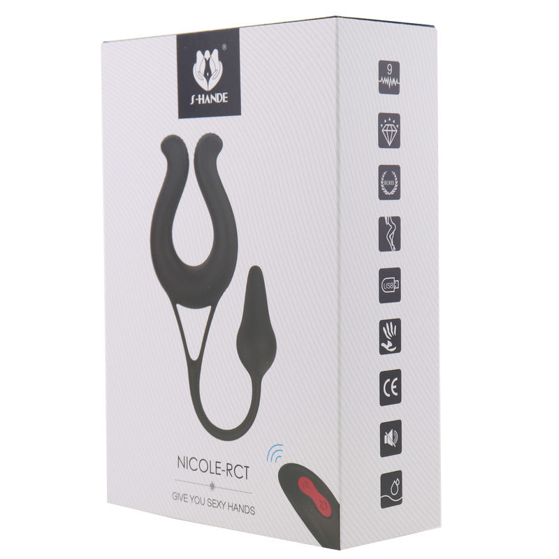 S-Hande Nicole Vibrating Cock Ring With Anal Plug Vibrating Cock Rings