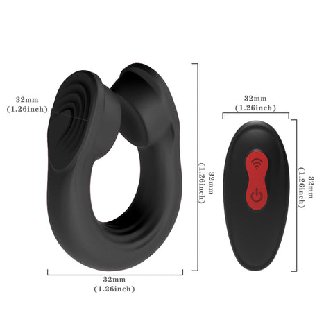 S-Hande Headset 18 Frequency Vibration Cock Ring Black - Vibrating Cock Rings