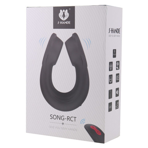 S-Hande Headset 18 Frequency Vibration Cock Ring Black - Vibrating Cock Rings