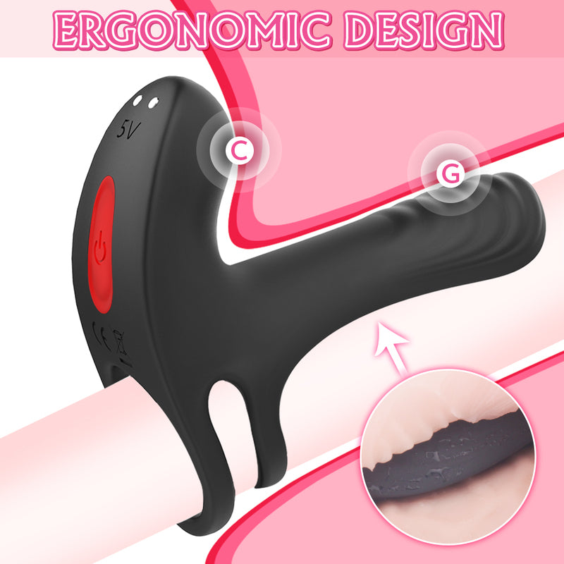 S-Hande Frank Double Stimulus 18 Functions Mens Cock Ring Vibrating Cock Rings