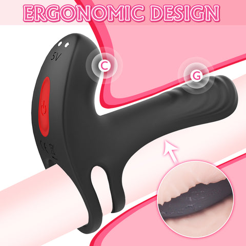 S-Hande Frank Double Stimulus 18 Functions Mens Cock Ring - Vibrating Cock Rings
