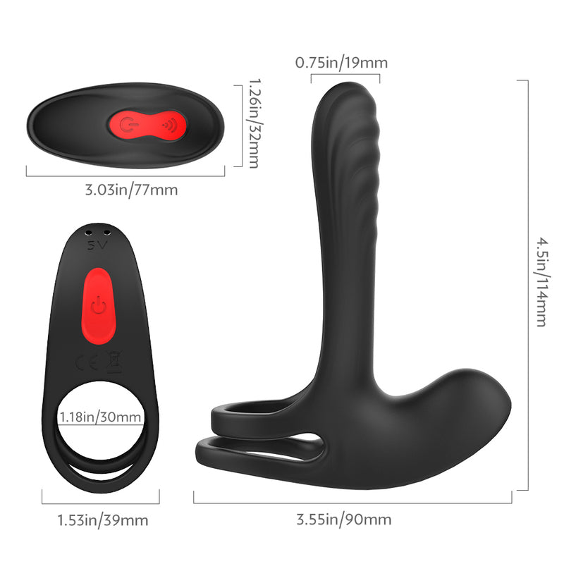 S-Hande Frank Double Stimulus 18 Functions Mens Cock Ring Vibrating Cock Rings