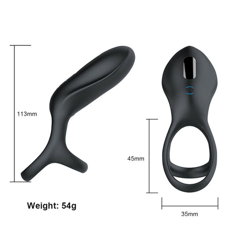 BDStyle 10 Functions Vibrating Cock Ring with Three Ring - Vibrating Cock Rings