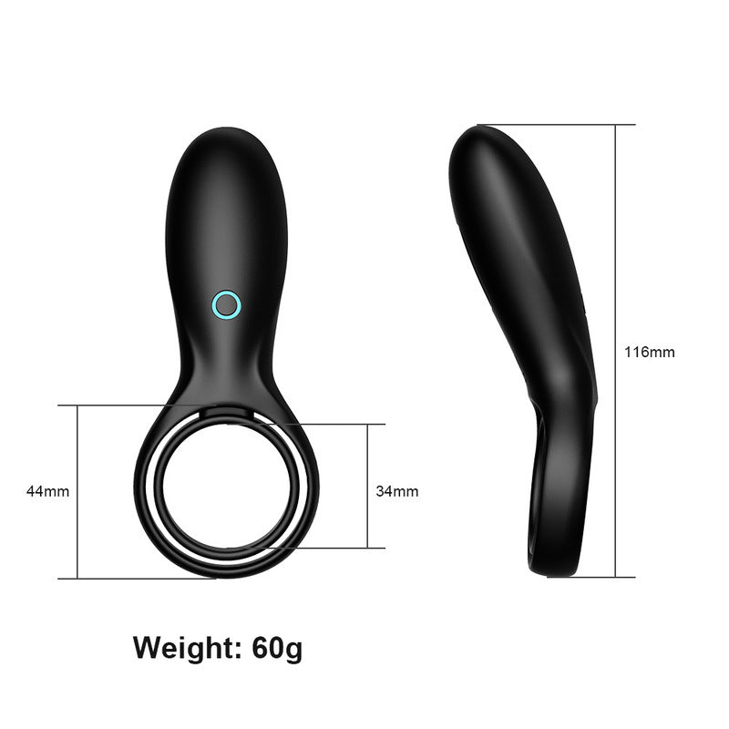 BDStyle 10 Functions Vibrating Cock Ring with Double Ring Vibrating Cock Rings