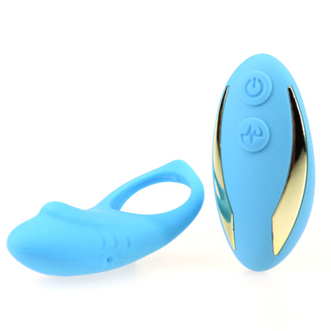 BDStyle Shark Remote Control Silicone Cock Ring - Vibrating Cock Rings
