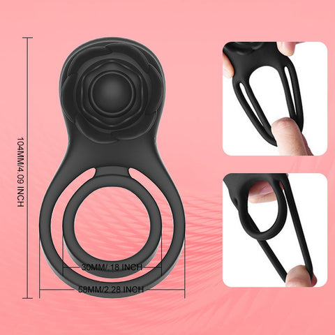 BDStyle Rose Shackle Plus App Remote Control Vibrating Penis Ring - Vibrating Cock Rings