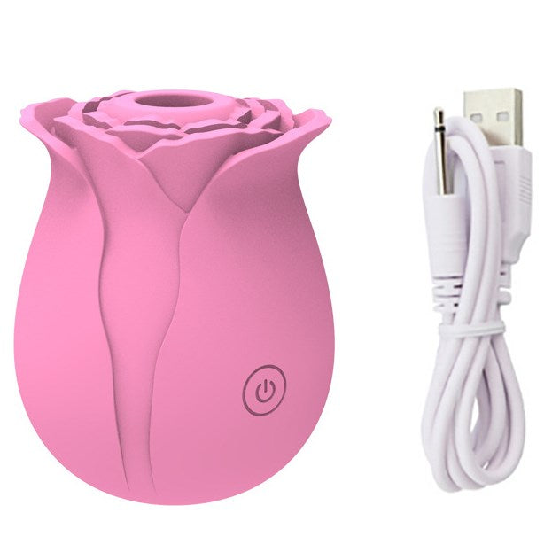 Rose Suction Vibrator Pink Clit Ticklers and Pulsators