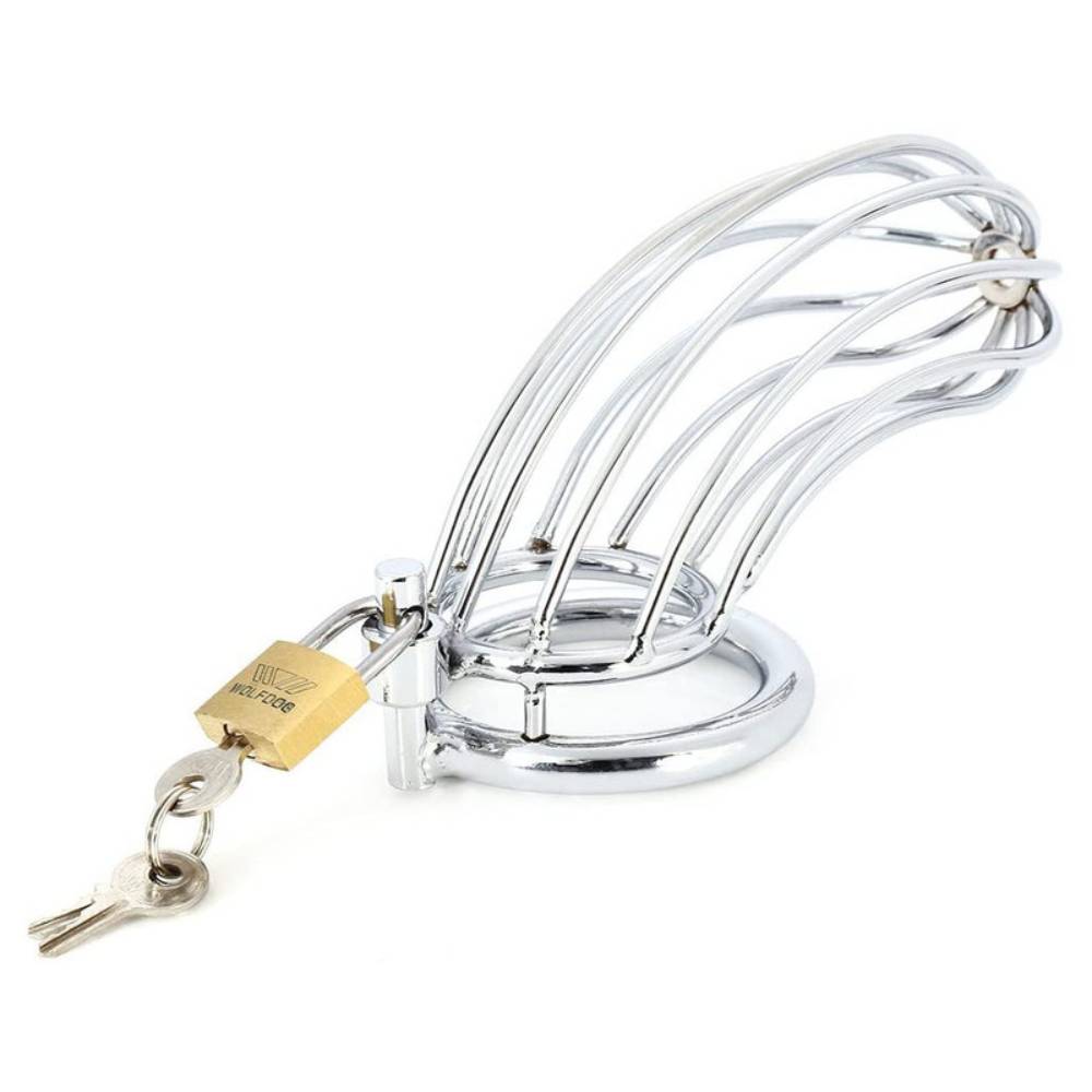 BDStyle Silver Caged Tiger Male Chastity Device Male Chastity