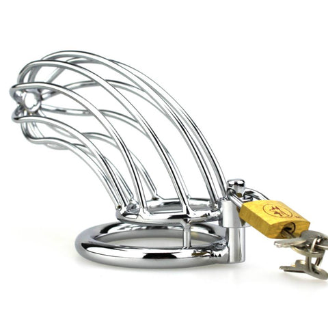 BDStyle Silver Caged Tiger Male Chastity Device - Male Chastity
