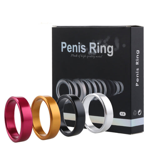 BDStyle Colorful Erection Enhancer Aluminum Cock Ring Large - Steel Cock Rings