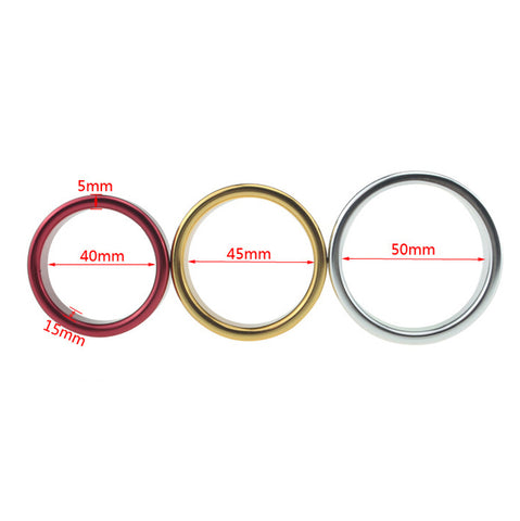 BDStyle Colorful Erection Enhancer Aluminum Cock Ring Large - Steel Cock Rings