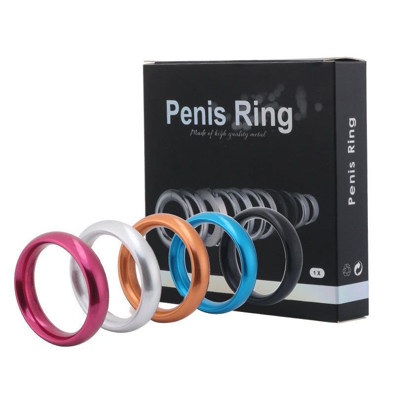 BDStyle Aluminum Round Erection Enhancer Cock Ring Medium Steel Cock Rings