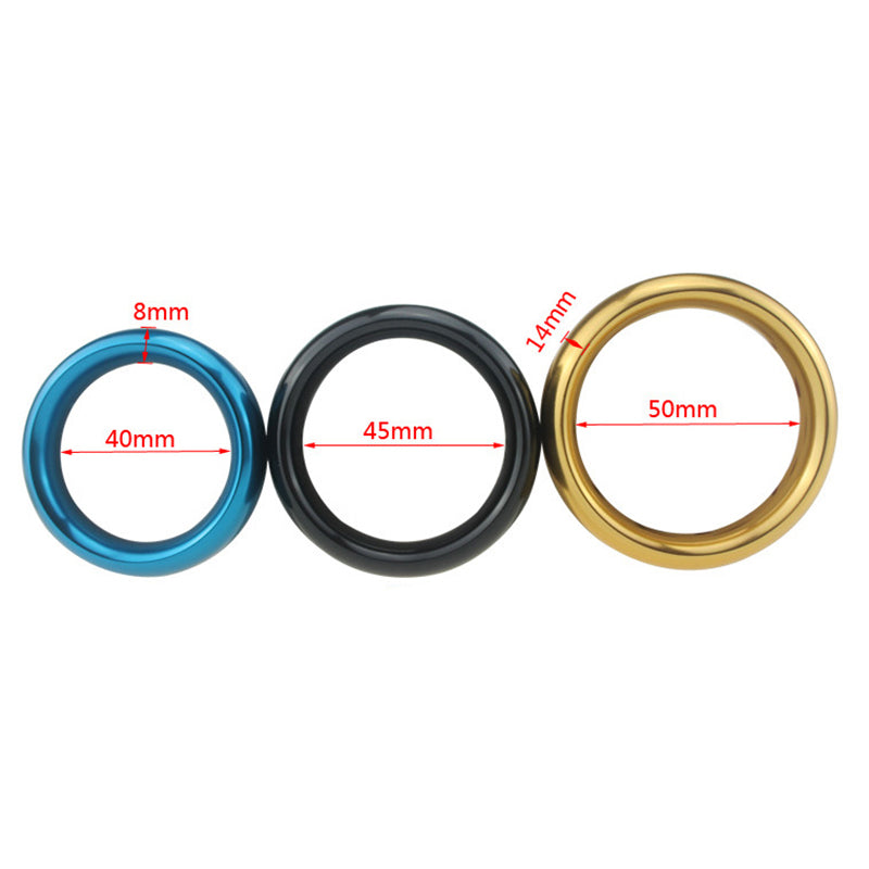 BDStyle Aluminum Round Mens Cock Ring Large Steel Cock Rings