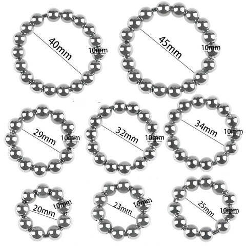 BDStyle Meridian Stainless Steel Mens Beaded Cock Rings - Steel Cock Rings