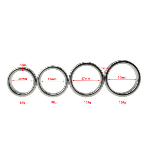 BDStyle Chrome Stainless Steel Mens Cock Ring 1.5cm Height - Steel Cock Rings