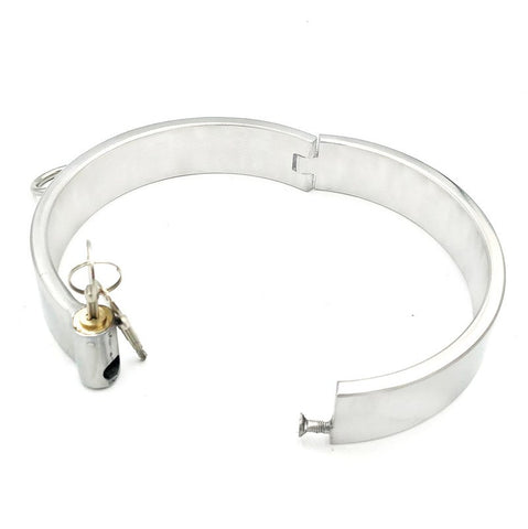 Cross Lock Neck Collar - Steel Sex Toys