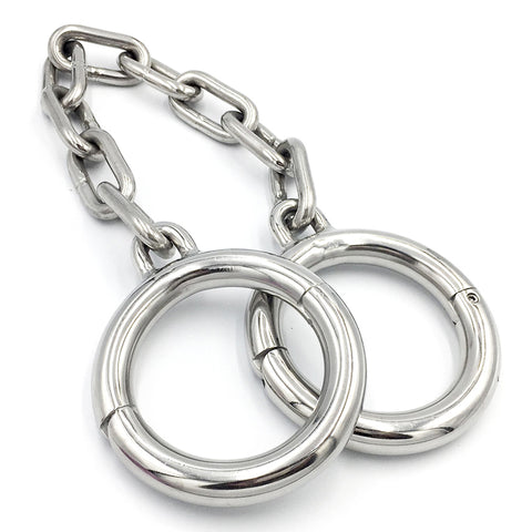 BDStyle Heavy Duty BDSM Play Metal Wrist Cuffs Only with Chain - Cuffs And Restraints