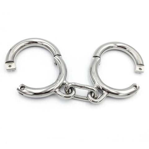 BDStyle Heavy Duty BDSM Play Metal Wrist Cuffs Only with Chain - Cuffs And Restraints