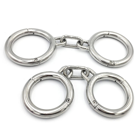 BDStyle Heavy Duty BDSM Play Metal Wrist Cuffs Only with Chain - Cuffs And Restraints