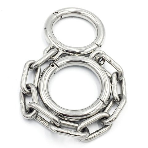 BDStyle Heavy Duty BDSM Play Metal Wrist Cuffs Only with Chain - Cuffs And Restraints