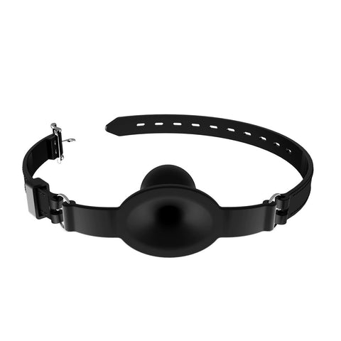 BDStyle Silicone Harness Hollow Bondage Ball Gag - Bondage Gags and Bits