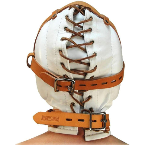 BDStyle Medical Fetish Padded Locking Hospital Restraint Hood - Bondage Hoods
