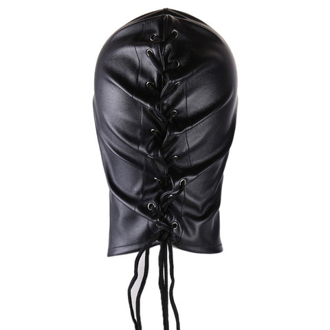 BDStyle Faux Leather One Size Frenulum Full Hoods - Bondage Hoods