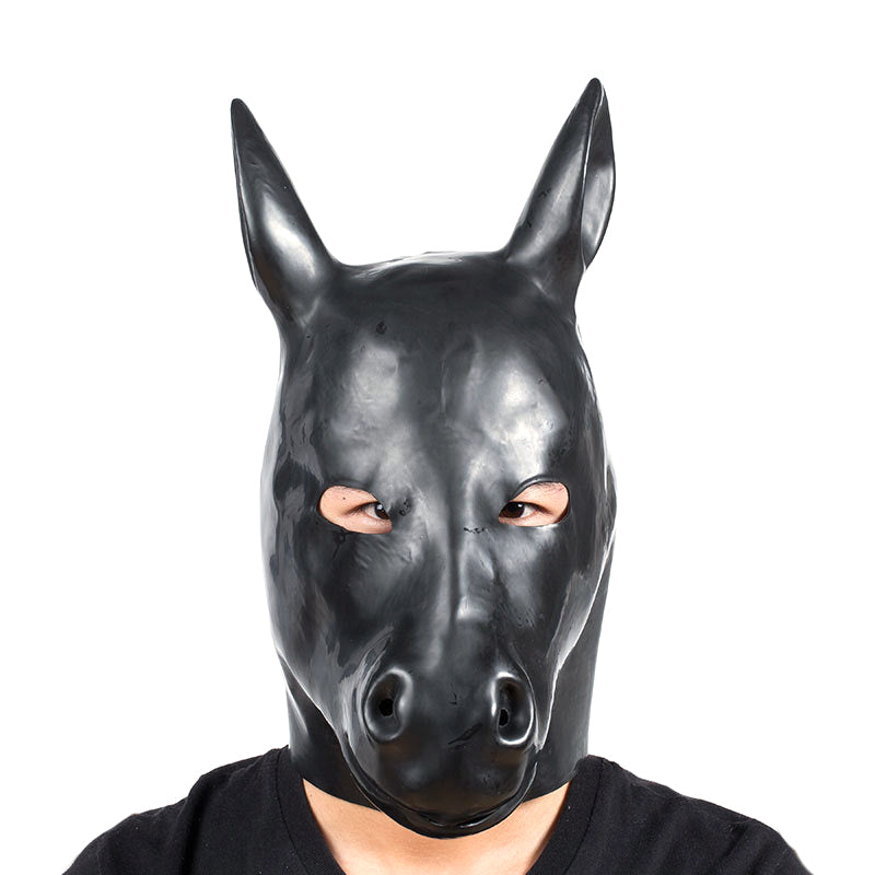 BDStyle Latex Mask Horse Head Bondage Hood Bondage Hoods