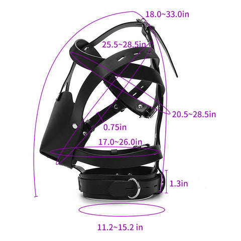BDStyle Adjustable Buckle Black Leather Harness - Bondage Hoods