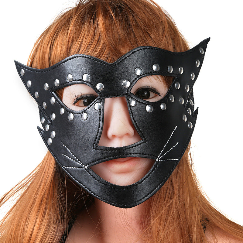 BDStyle Cat Face Mask with Beard Blindfolds And Masks