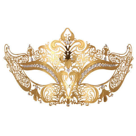 BDStyle Golden Diamante Metal Mask - Blindfolds And Masks