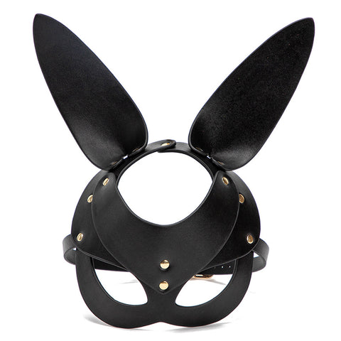 BDStyle Punk Gothic Cosplay Women Leather Bunny Ears Mask - Blindfolds And Masks