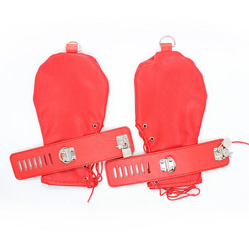 Spartacus Faux Leather BDSM Mittens - Cuffs and Restraints
