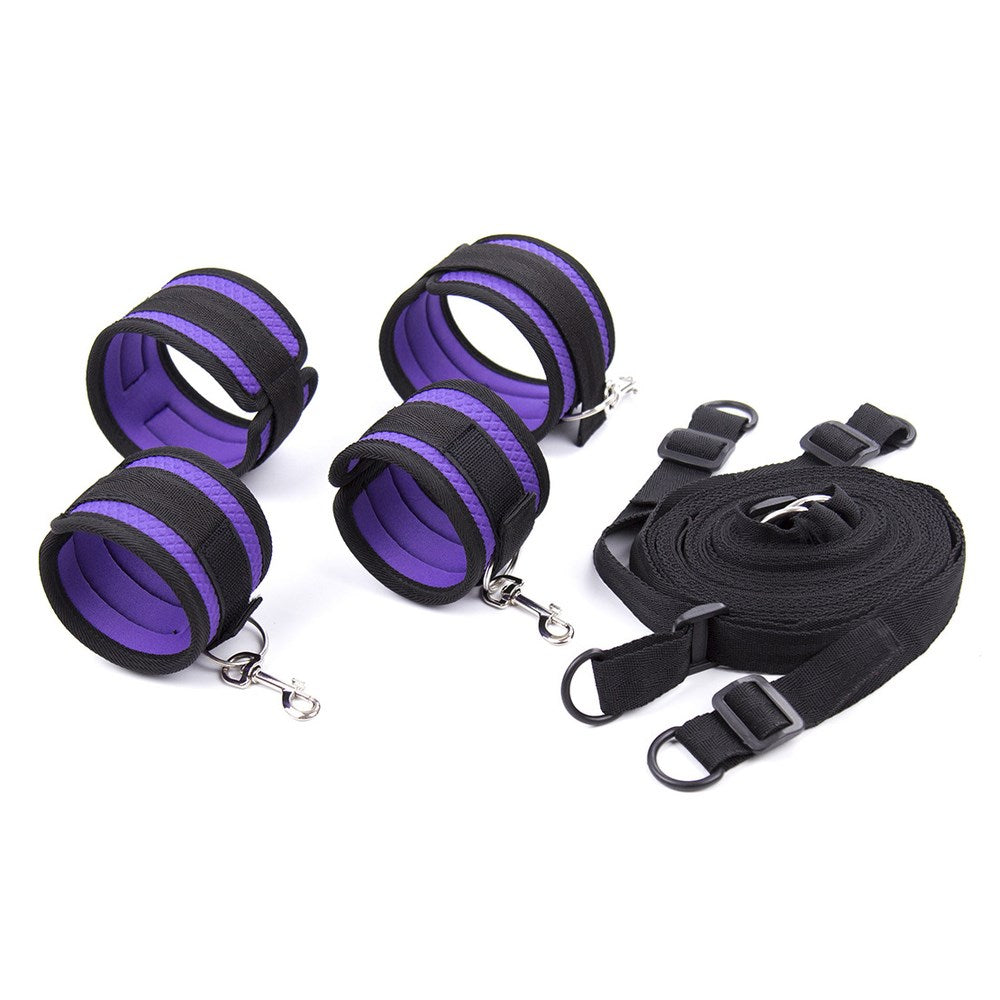 Under the Bed Restraint Kit Purple Cuffs and Restraints