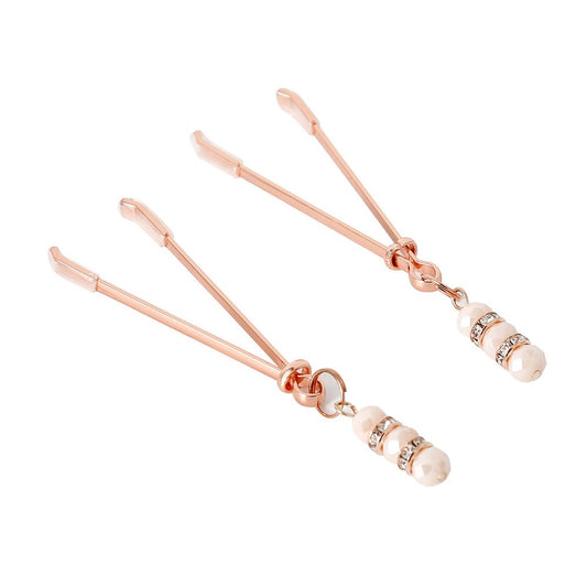 Nipple Clamp With Crystals Rose Gold Luxury Sex Toys