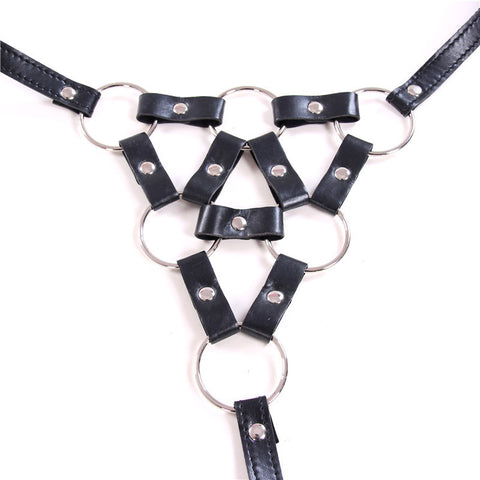 BDStyle Faux Leather BDSM Play Studded G-String - Her Fetish